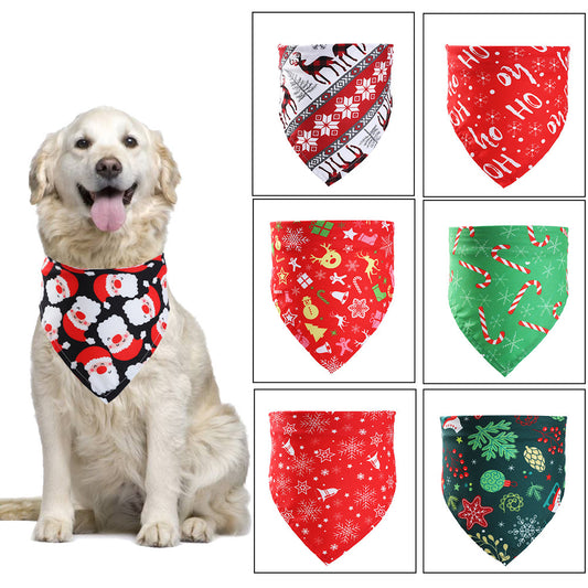 Christmas Dog Scarf: Dog Triangle Bandana For Holidays Accessories