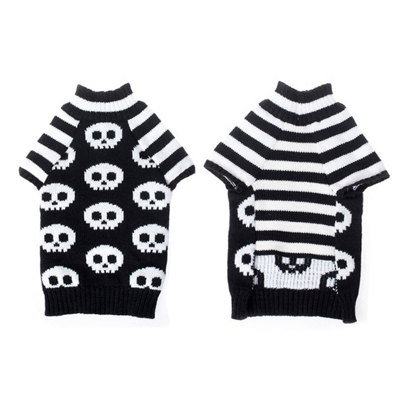 Skull Dog Halloween Sweater: European And American Style Acrylic Dog Outfit Accessories