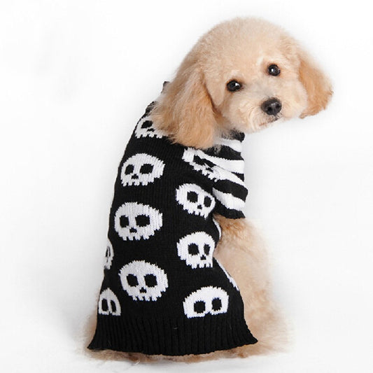 Skull Dog Halloween Sweater: European And American Style Acrylic Dog Outfit Accessories