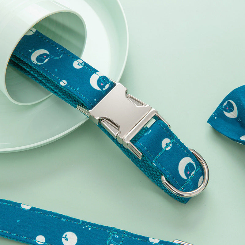 Durable Adjustable Dog Collar in Blue - Secure Metal Buckle Stylish and Comfortable - outdoor