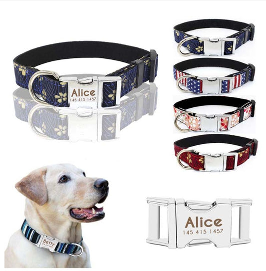 Adjustable Dog Collar with Quick Release Buckle | Stylish Collar Prints For Small Medium Dogs Accessories