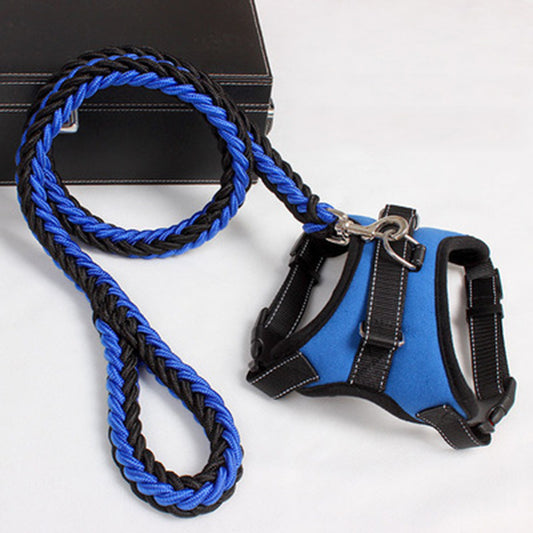 Adjustable Saddle Dog Harness And Leash: Breathable Chest Strap for Dog Walking - Accessories