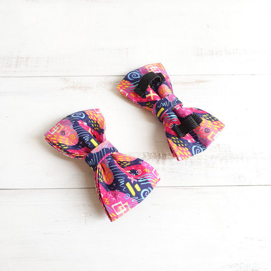 Graffiti Dog Bow Tie | Polyester Dog Collar Accessory bow