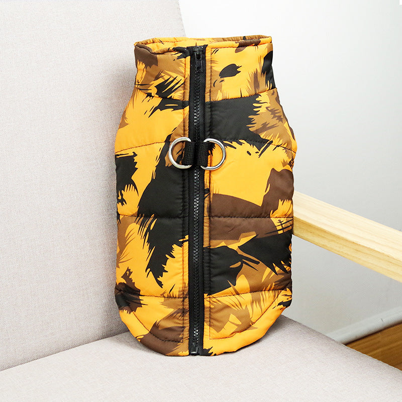 Waterproof Winter Dog Coat | Warm And Casual Dog Cotton Vest - Graffiti yellow / 3XL - coats