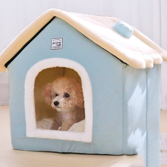 Cozy Enclosed Dog Bed | Warm Dog House for Small And Medium Dogs beds