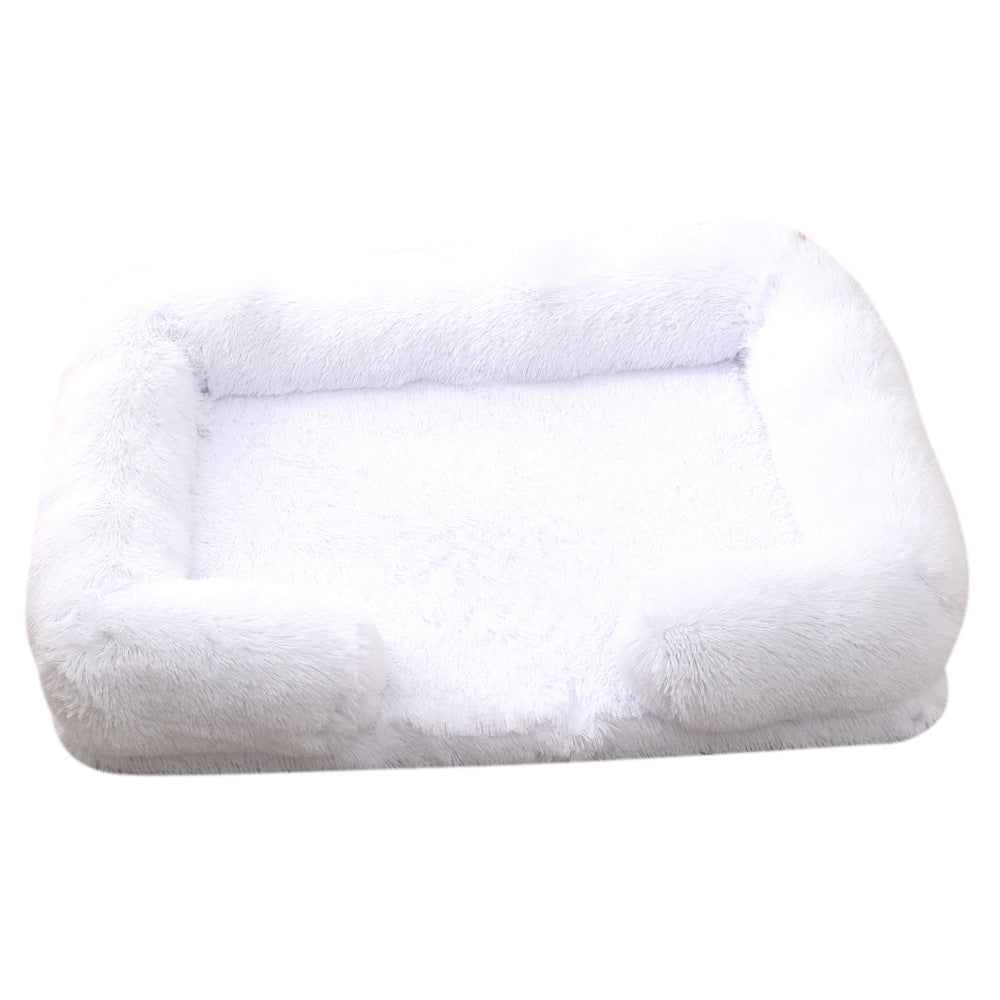Cozy Plush Round Dog Bed for Winter Multiple Colors And Sizes M27 White / L No Inner Sleeve Accessories