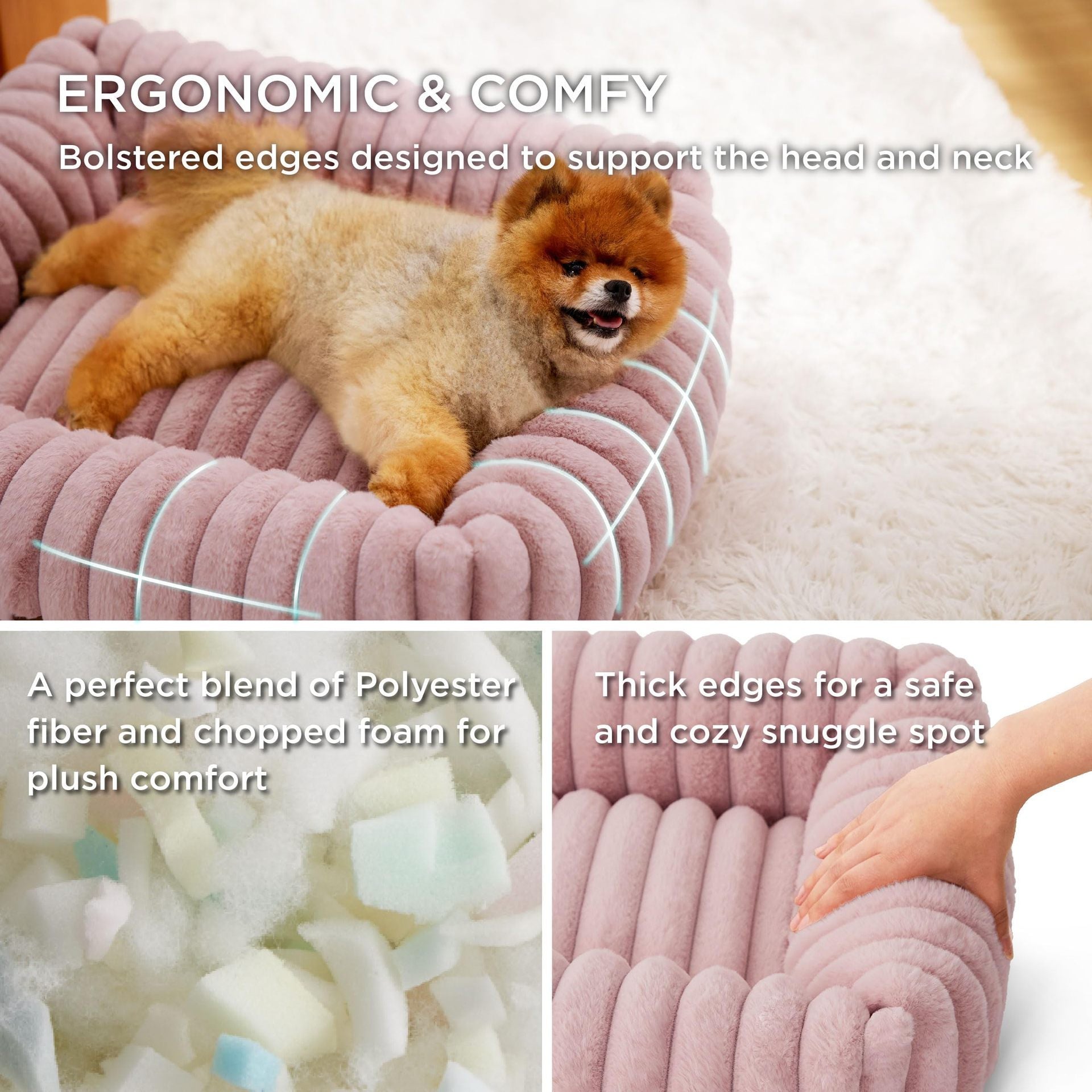 Cozy Corduroy Dog Bed | Winter Warm And Removable Cushion for Dogs beds