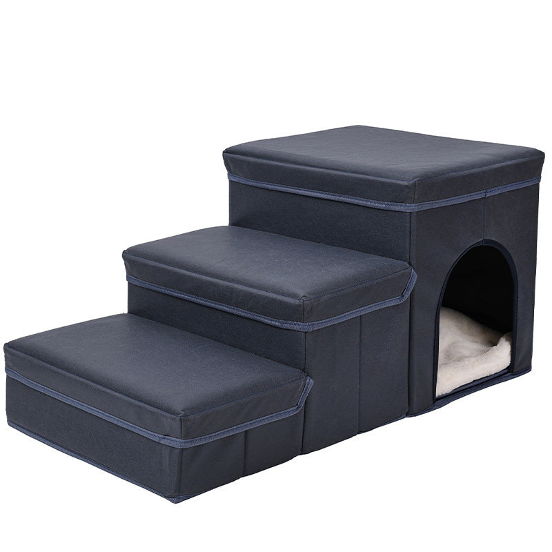 Soft Dog Stairs with Plush Cover | 3 Step Dog And Cat Ladder home