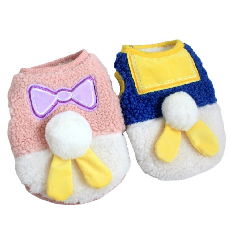 Double Layer Fleece Dog Vest | Contrasting Color Dog Coat coats