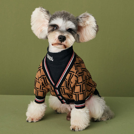 Black High Collar Wool Dog Sweater | Warm And Stylish Dog Apparel Accessories