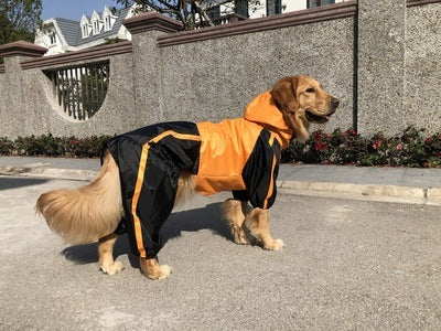 Dog Raincoat For Various Sizes: Waterproof Nylon Jacket with Full-Body Protection - Orange / L - Accessories