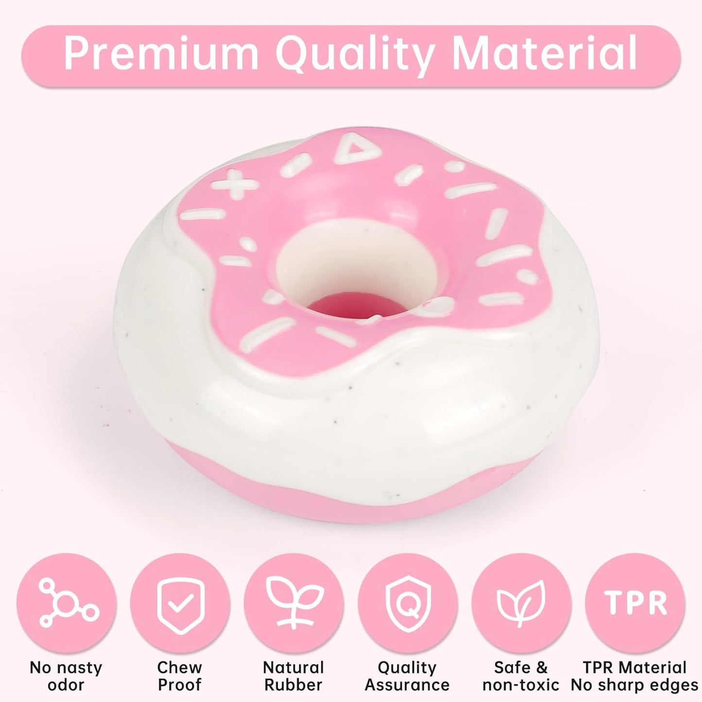 Durable Donut Dog Toy TPR Chewy And Squeaky Interactive Toy for Aggressive Chewers birthday
