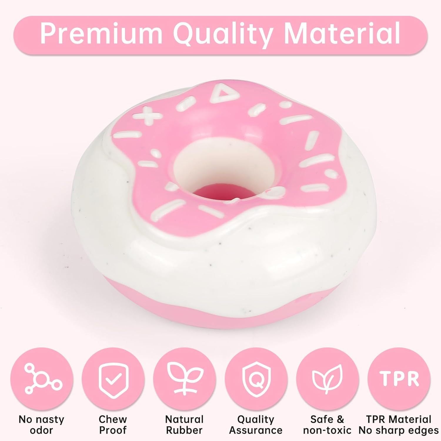 Durable Donut Dog Toy TPR Chewy And Squeaky Interactive Toy for Aggressive Chewers birthday