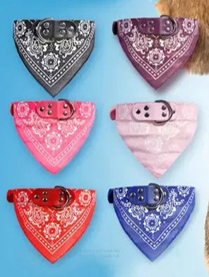 Dog Triangle Scarf: PU And Canvas Dog Bandana Accessories