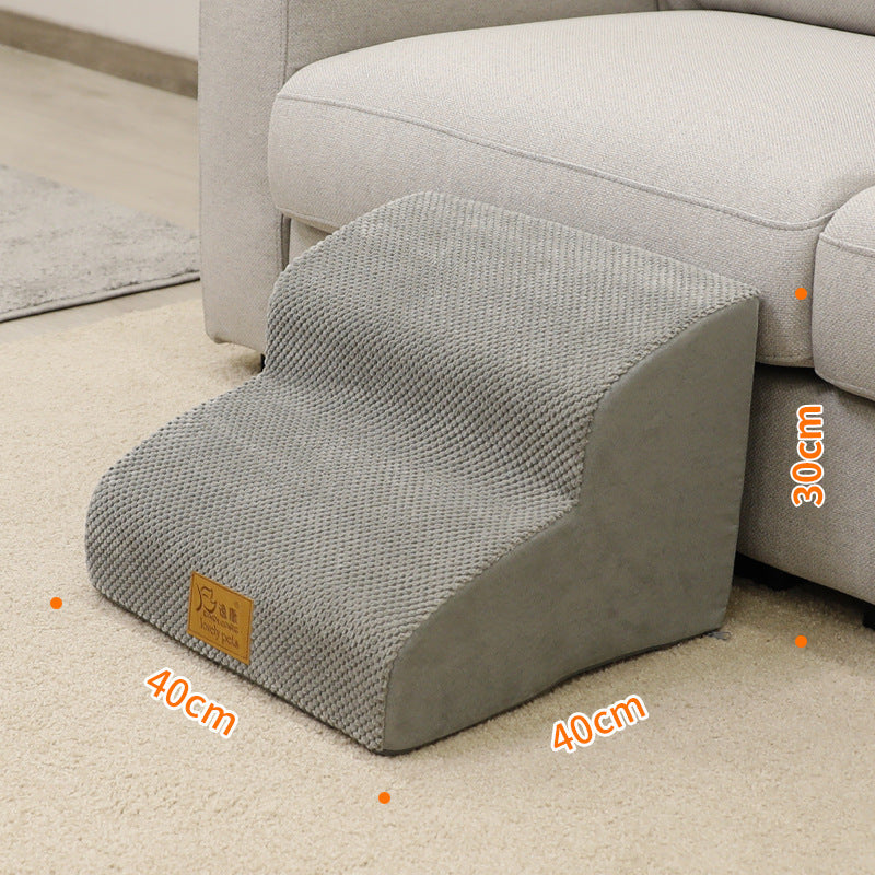 Adjustable Dog Stairs And Ramp | Washable 2 3 And 4 Layer Dog Ladder Gray / Second Floor 30cm High home