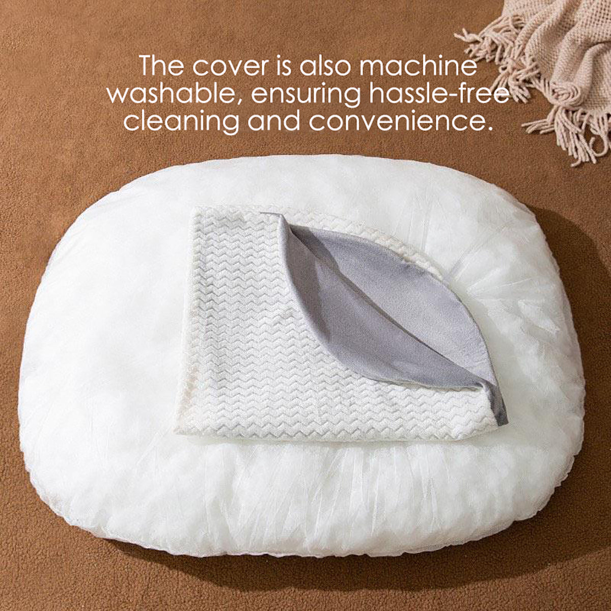 Oval Plush Dog Bed for Crates | Washable Cushion for Large Dogs beds