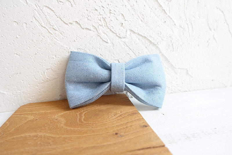 Blue Double Layer Pet Bow Tie | Polyester Dog Accessory bow
