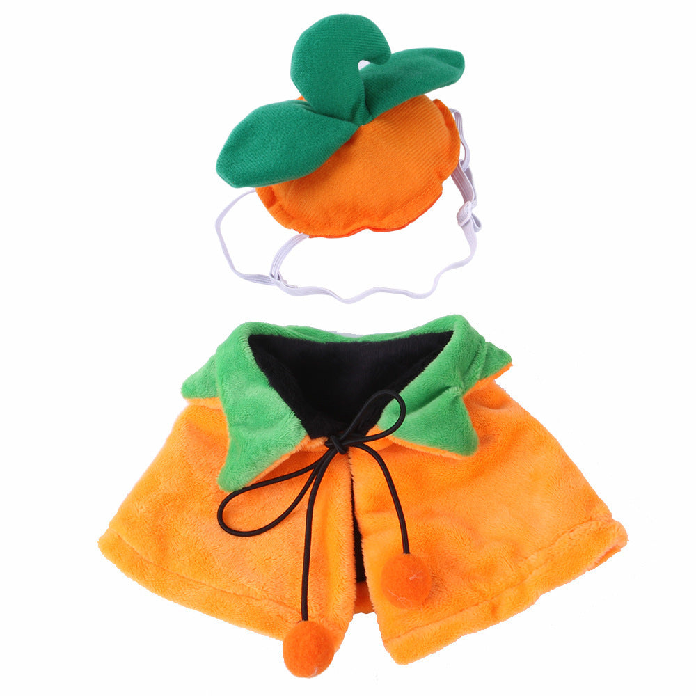 Halloween Pumpkin Double sided Dog Cloak: Plush Dog Costume with Hat B94132 Pumpkin Cloak Suit / L Accessories