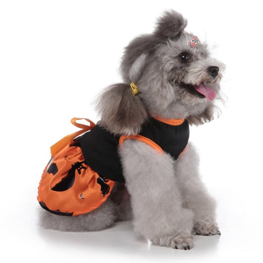 Halloween Dog Wizard Dress: Pumpkin And Ghost Printed Dog Costume Accessories