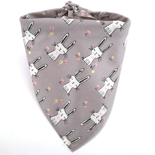 Dog Saliva Towel: Cotton Dog Bandana with Animal Pattern Rabbit Accessories