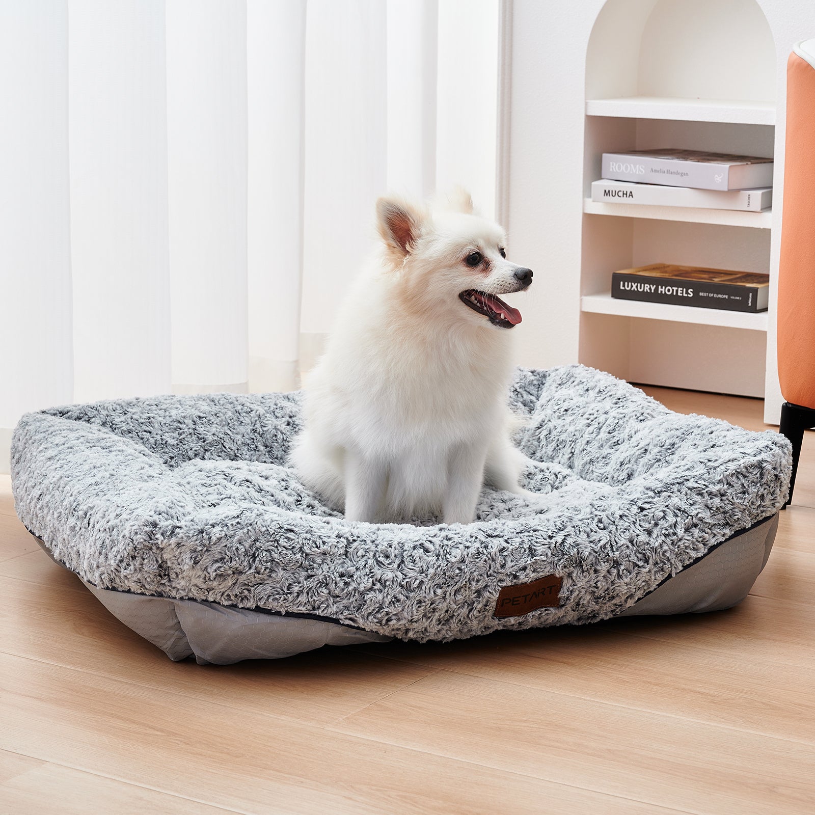 Plush Dog Sofa Bed | Calming Dog Bed with Removable Cushion beds