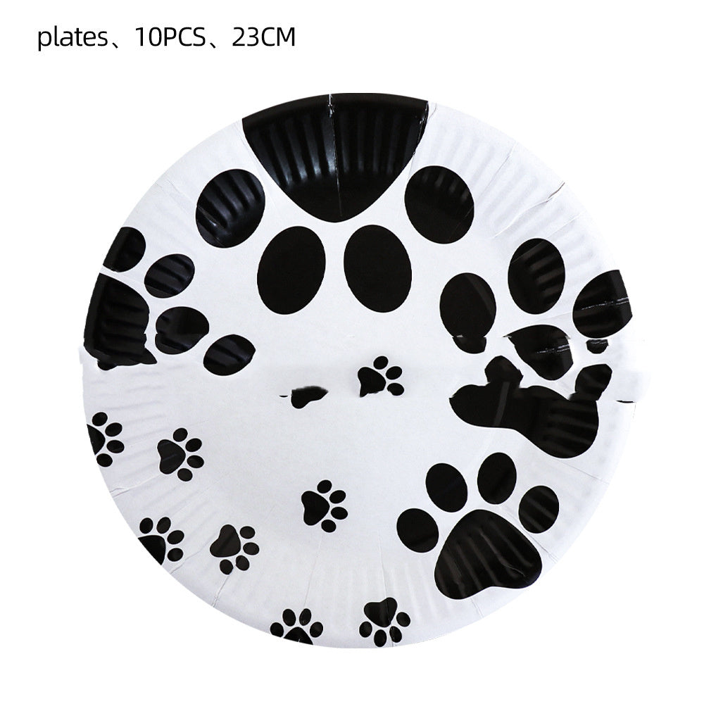 Birthday Party Decoration Dog Paw Tableware Set For Dog’s Birthdays H birthday