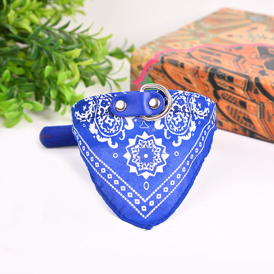 Pet Dog Triangular Binder Scarf: Four Seasons PU Dog Bandana Accessories