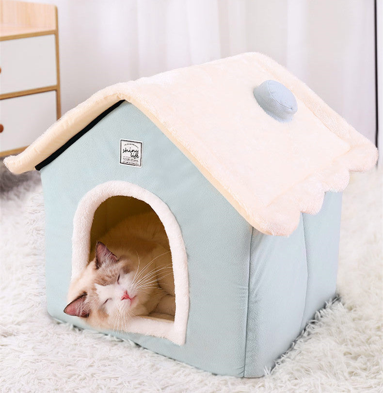 Cozy Enclosed Dog Bed | Warm Dog House for Small And Medium Dogs beds