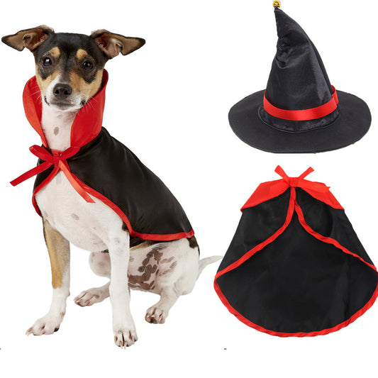 Halloween Cloak Suit Pet Dog Costume: British Style Outfit with Hat Accessories