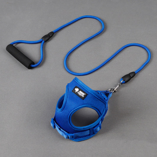 Adjustable Mesh Dog Harness And Leash Set with Foam Handle - Accessories