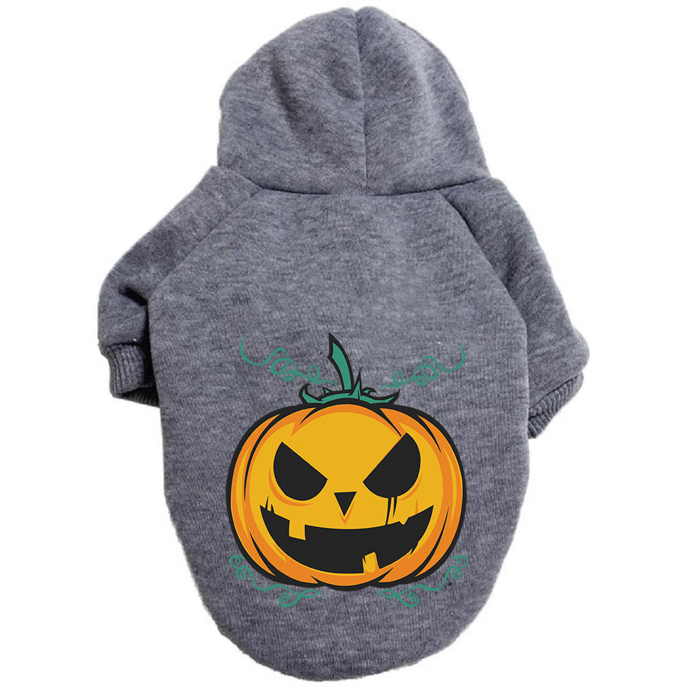 Halloween Pumpkin Dog Pattern Sweater Clothes: Polyester Dog Halloween Sweatshirt Pumpkin Gray / 2XL Accessories