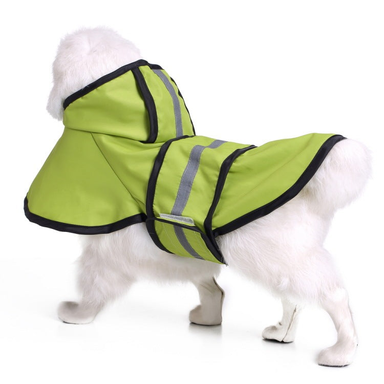 Dog Raincoat Poncho: Waterproof Polyester Dog Jacket with Hood - Accessories