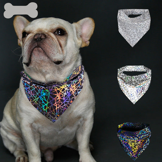 Dog Scarf And Saliva Towel: Grey Polyester Dog Bandana Accessories