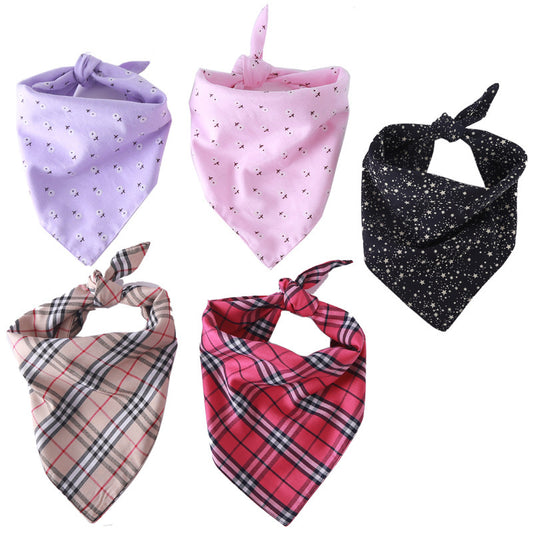 Dog Jewelry Scarf: Double Cotton Triangle Bandana for Dogs Accessories