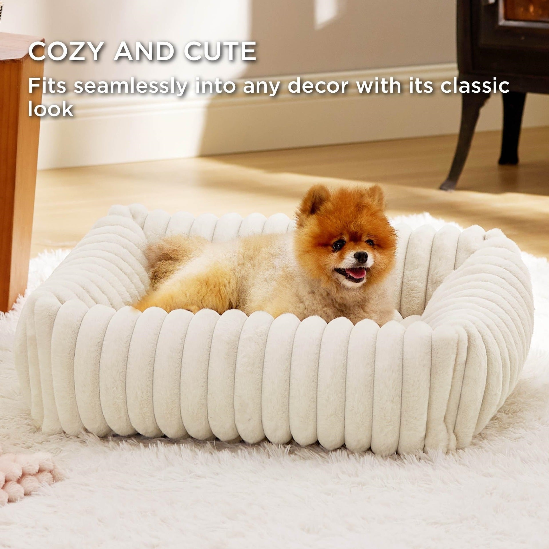 Cozy Corduroy Dog Bed | Winter Warm And Removable Cushion for Dogs beds