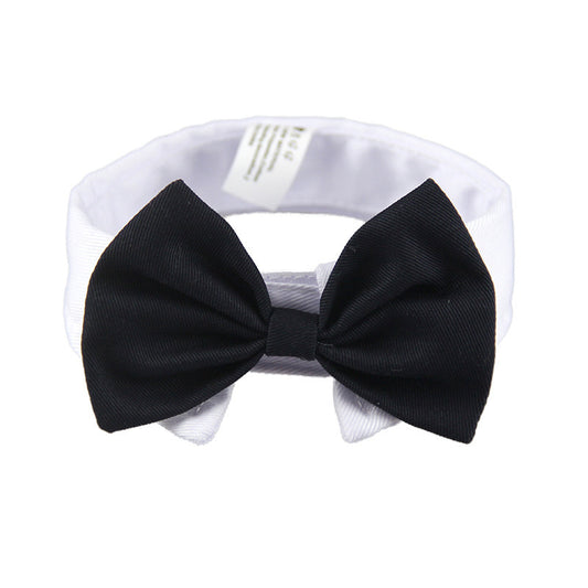 British Style Dog Bow Tie | Cotton Dog Necktie in Multiple Colors Black / M bow
