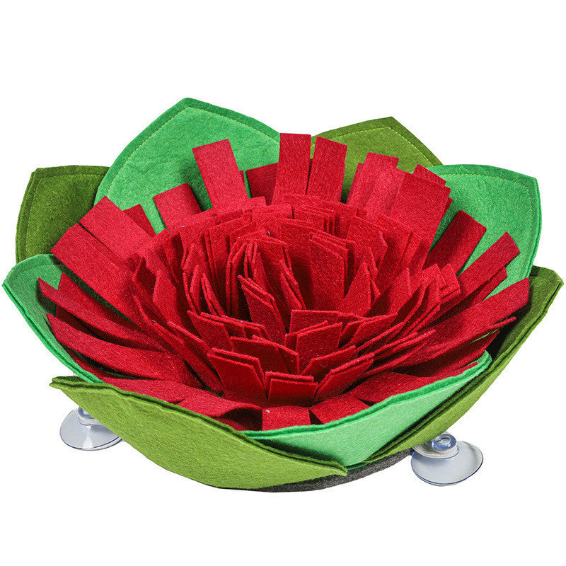 Flower Snuffle Mat Dog Puzzle Feeder | Dog Sniffing Training Mat Red dog training