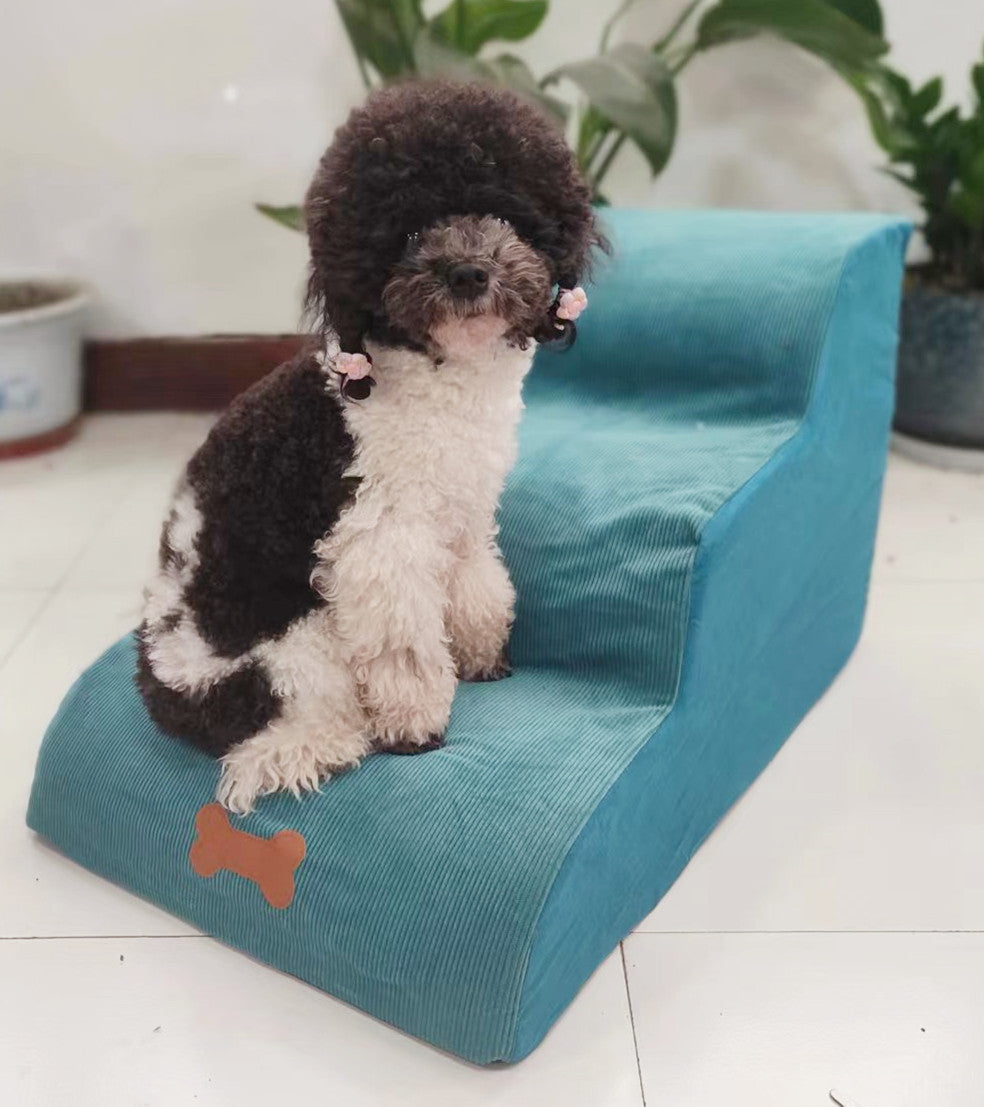 Removable And Washable Dog Dog Stairs | 3 Step Sponge Ladder home