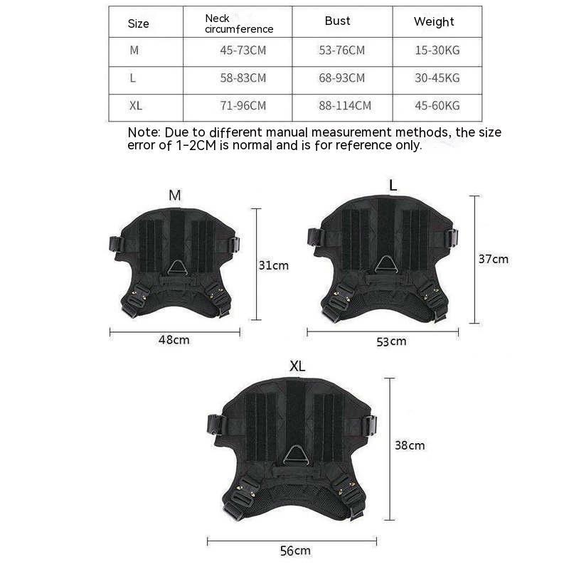 Nylon Tactical Dog Harness Vest with Leash And Pouches | Waterproof Dog Harness - outdoor