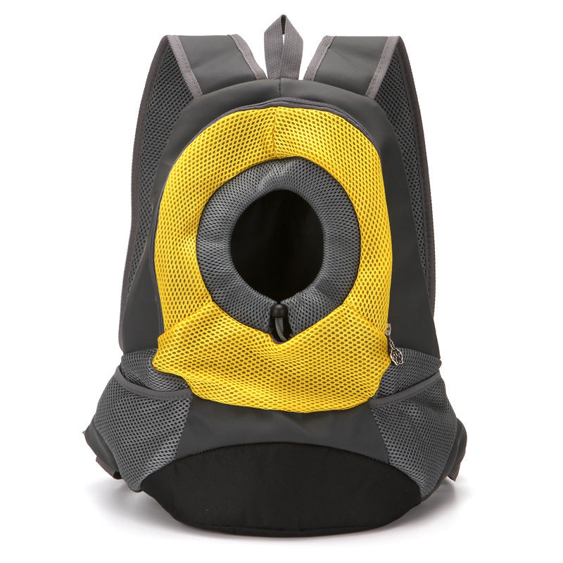 Soft PU Leather Dog Travel Backpack | Dog Carrier Bag for Outings - Yellow Big - travel