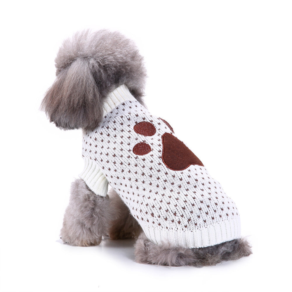 Christmas Snowflake Dog Sweater: British Style Winter Pullover for Small Dogs Accessories