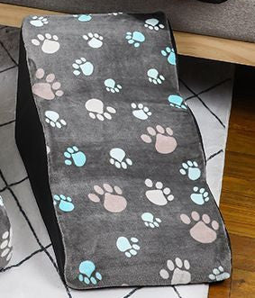 Removable And Washable 3 Step Dog Stairs | Non slip Dog Ladder Gray Paw Print / 58x31x28 Third Order home