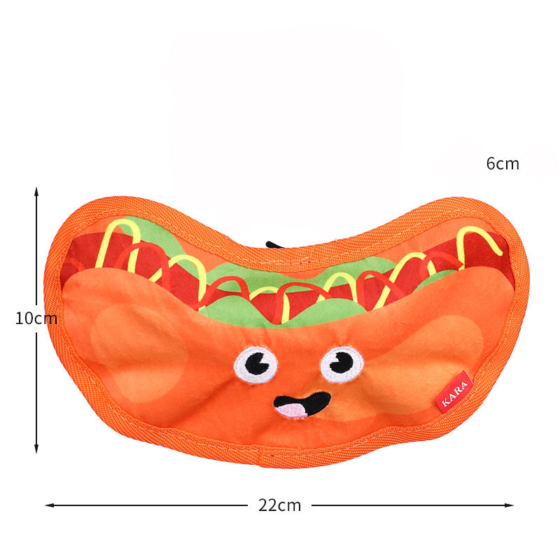 Squeaky Crinkle Hamburger Dog Toy | No Stuffing Interactive Dpg Chew Toy Hot dog beds