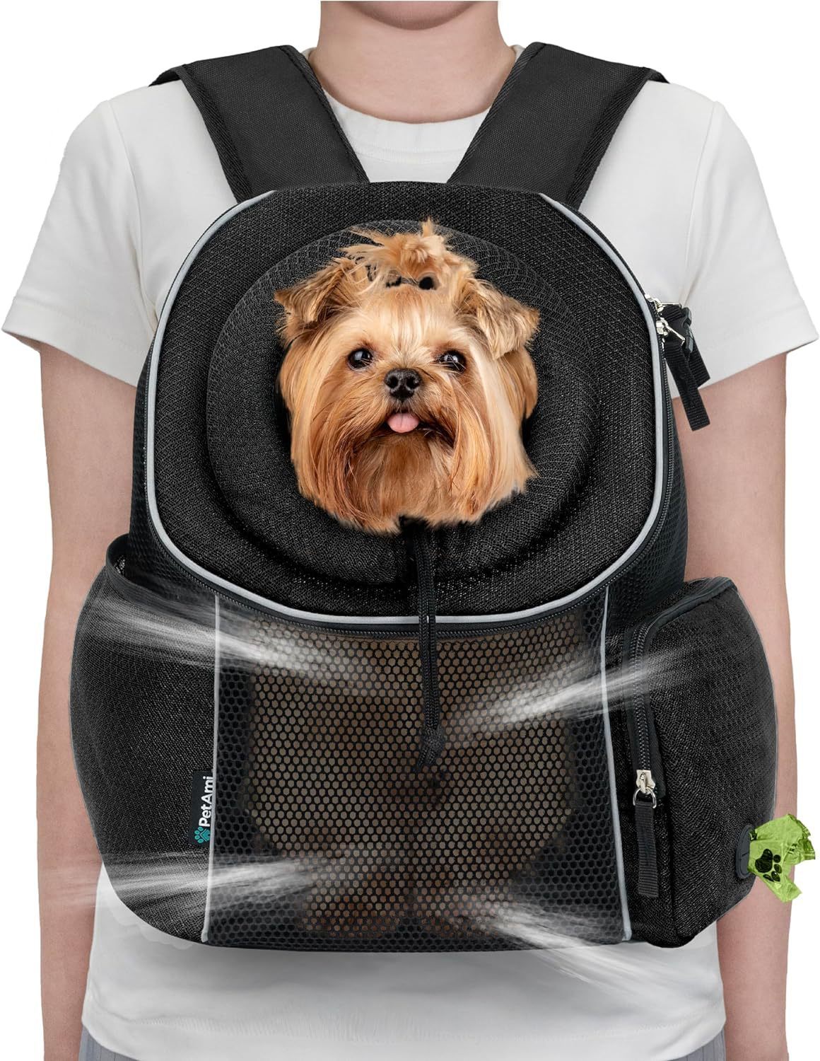 Portable Dog Travel Backpack | Breathable And Lightweight Dog Carrier - Black - travel