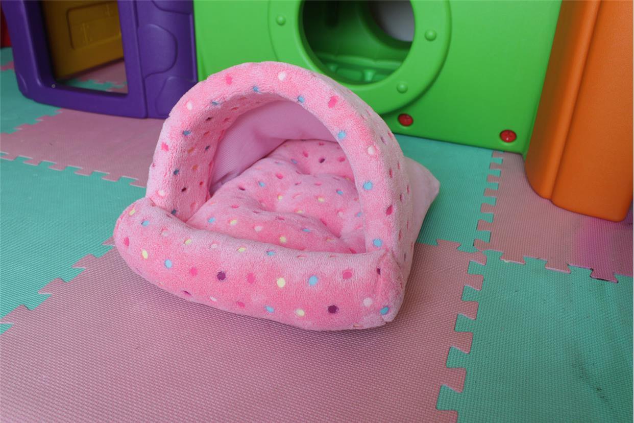 Cozy Half Round Dog Tent | Washable And Warm Dog House Pink dots / L house