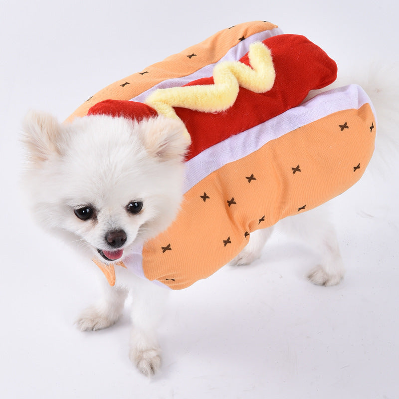 Halloween Funny Dog Clothes: Creative Dog Transformation Costume Hot Dog / L Accessories