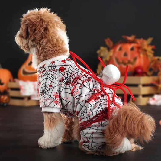 Halloween Personalized Bloodshot Spider Dog Skirt Clothes: Spooky Dog Costume Accessories