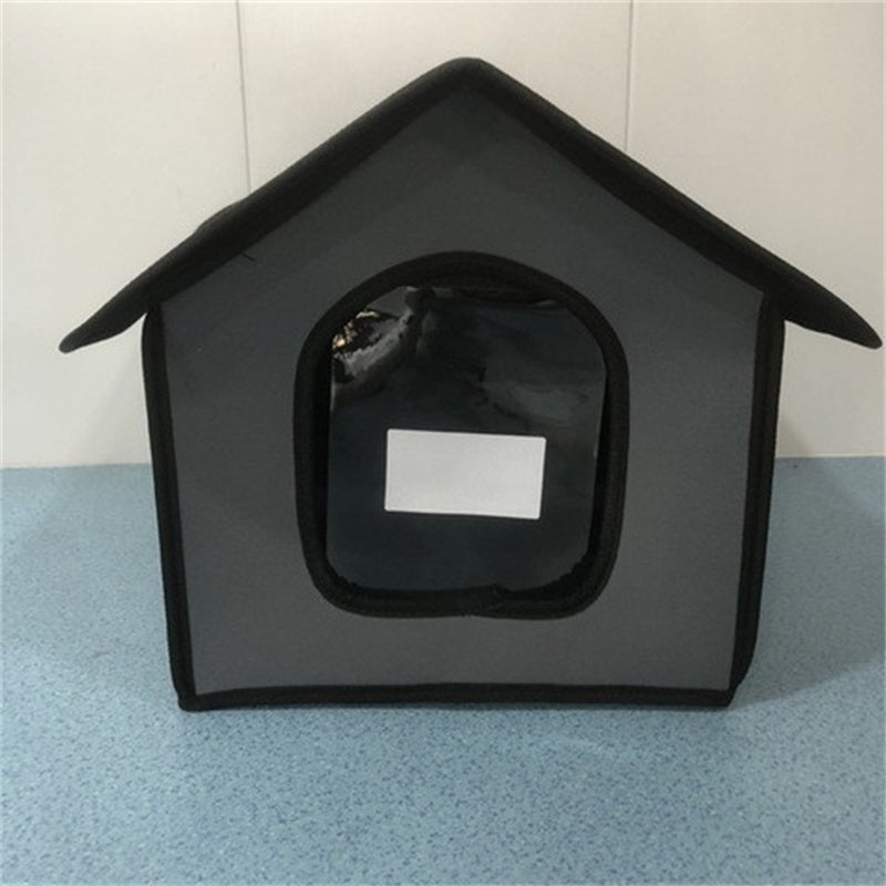Outdoor Waterproof Dog Kennel | Portable Dog House with Door Curtain Grey / With Door Curtain / L outdoor