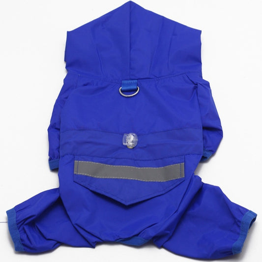 Four-Legged Dog Raincoat: Waterproof PU Dog Hooded Jacket - Accessories