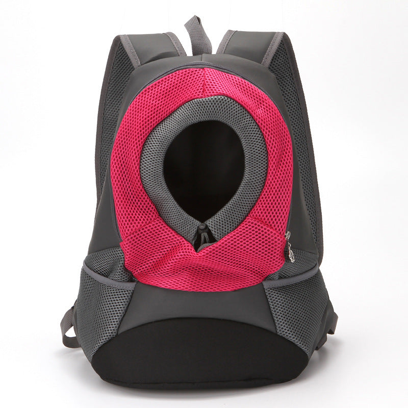 Soft PU Leather Dog Travel Backpack | Dog Carrier Bag for Outings - Rose Red Small - travel